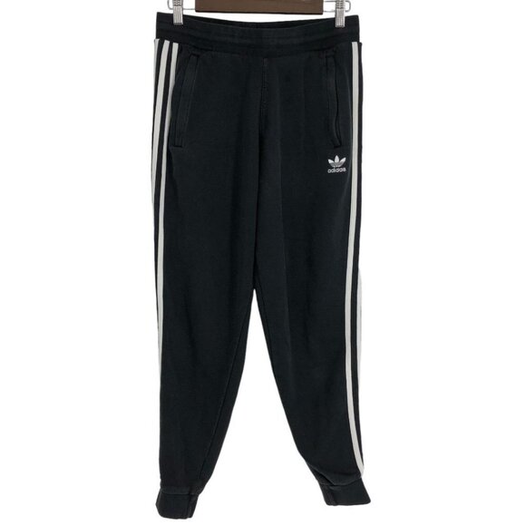 Adidas Junior's black essentials 3 stripes jogger pants size M - Picture 2 of 16